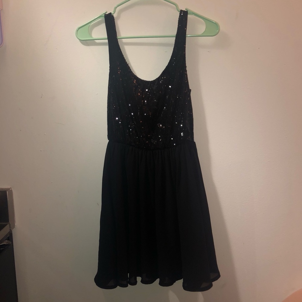 Black Sequin Cocktail Dress